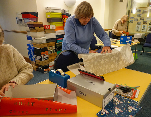 Guild, covering shoeboxes