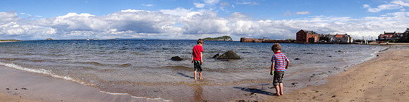 Grandsons Paddling, West Beach, North Berwick, East Lothian