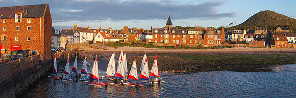 Topper Dinghies being launched, East Lothian Yacht Club