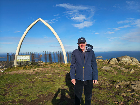 Derek at top of North Berwick Law