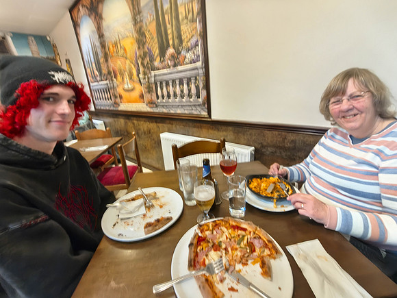 Caitlyn and Ann at Bella Italia, North Berwick