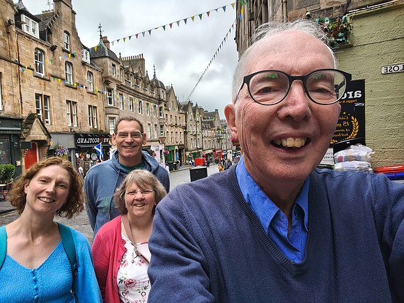 Fiona, Keith, Ann and Derek at Vicoria Street, Edinburgh