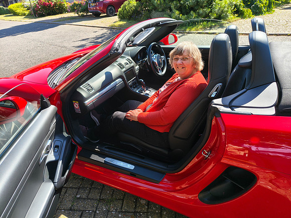 Ann in Porche Boxster