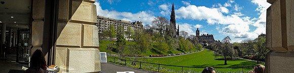 Princes Street Gardens and Scott Monument from Weston Link, Edinburgh