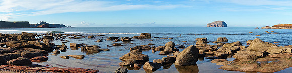Tantallon Castle and Bass Rock from Seacliff