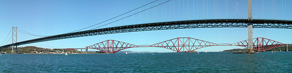 The Forth Road Bridge and the Forth Bridge