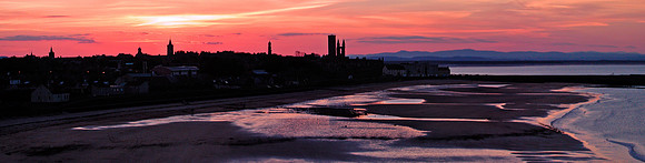 SUNSET, ST ANDREWS, FIFE - VIEW FROM KINKELL BRAES