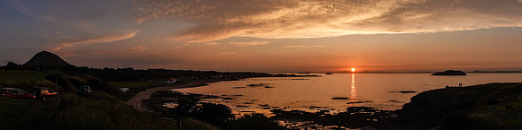 Sunset over Firth of Forth viewed from North Berwick