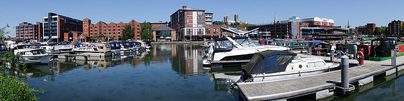 Looking North over Marina and Brayford Pool. Lincoln