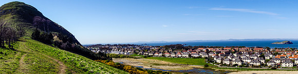 Berwick Law and looking towards North Berwick and Firth of Forth, East Lothian