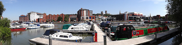 Looking North over Marina and Brayford Pool. Lincoln