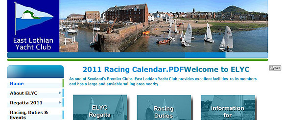 East Lothian Yacht Club Web Site (2011)