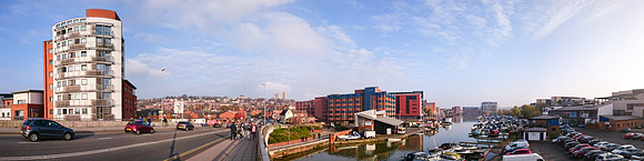 Looking to Brayford Pool and Marina from Brayford Way. Lincoln